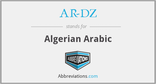 What does algerian arabic stand for?